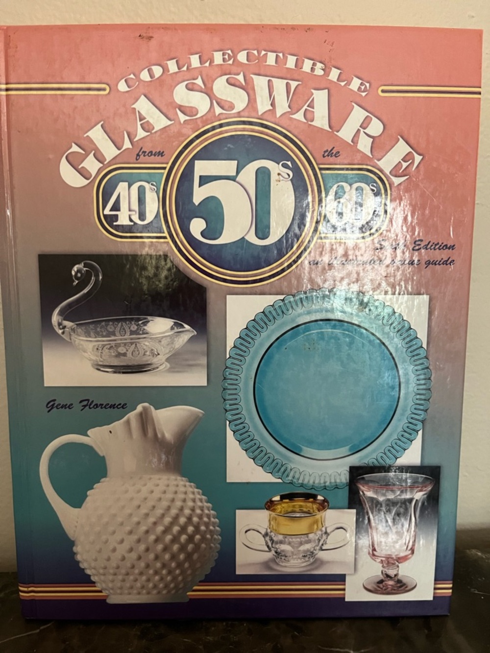 Vintage Collectible Glassware 40s-60s Hardcover Book - Teal, Pink Cover